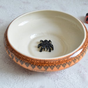 Halloween candy bowl, Haloween large candy bowl ceramic, Hand Painted Ceramic Halloween bowl, Boleslawiec Polish Pottery