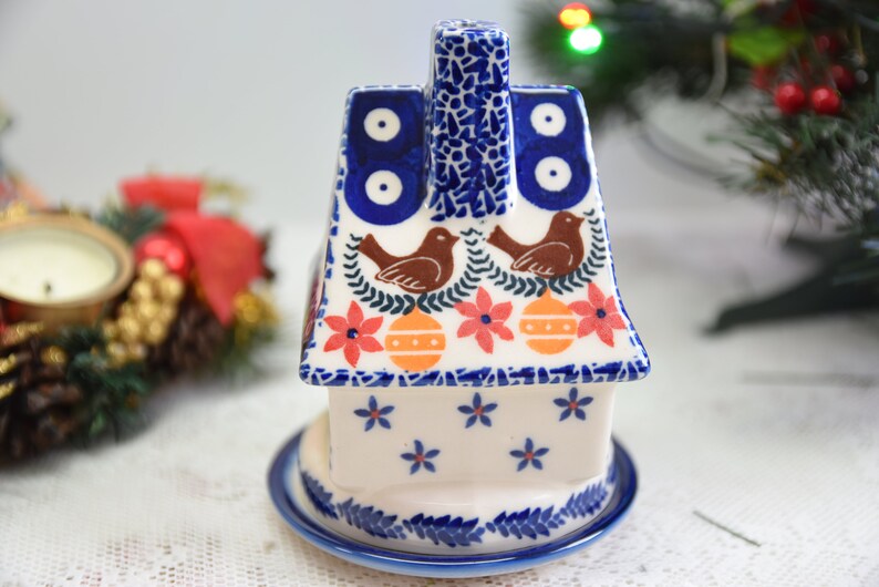 Boleslawiec Polish Pottery House Candle Holder - Thumbnail 5
