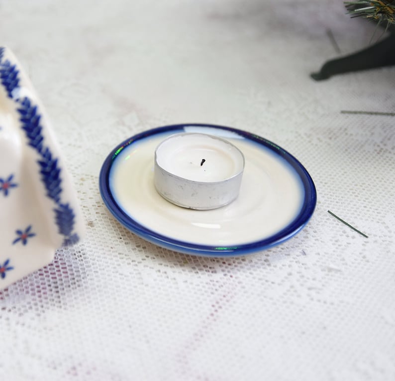 Boleslawiec Polish Pottery House Candle Holder - Thumbnail 3