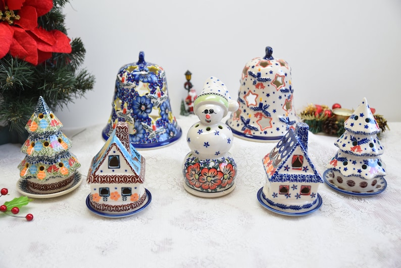 Boleslawiec Polish Pottery House Candle Holder - Thumbnail 4