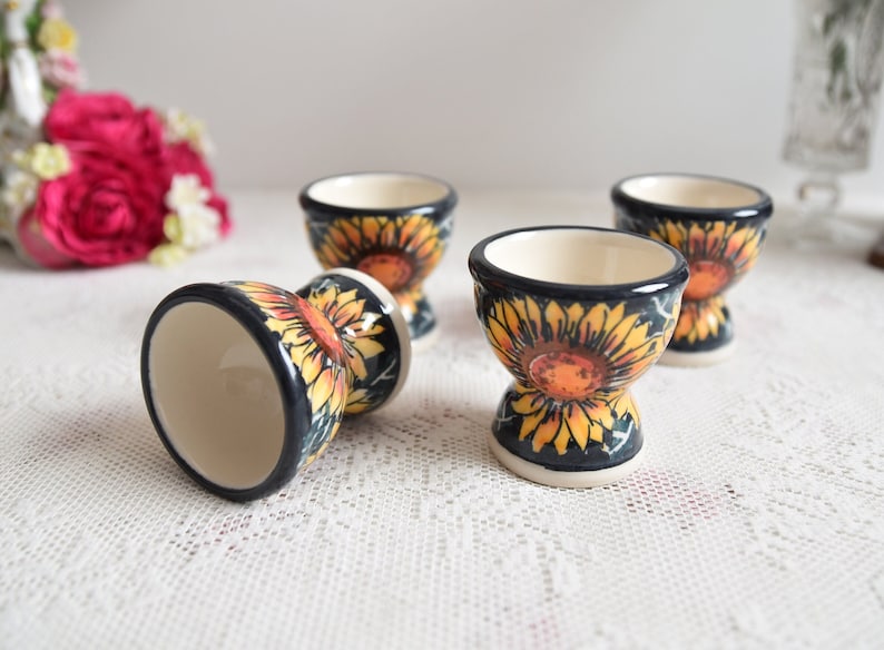 Boleslawiec Polish Pottery Egg Cup Holder - Thumbnail 4