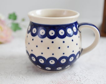 Bubble Mug Boleslawiec, Cauldron Coffee Mug Coffee Lover Gift, Hand Painted Ceramic Mug Handmade Pottery, Polish Pottery