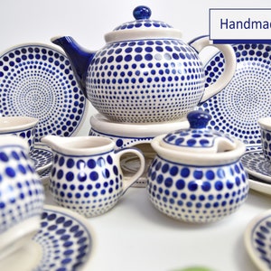 Hand painted Boleslawiec teaset