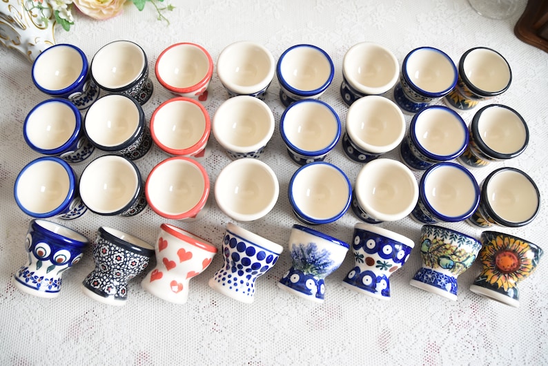 Ceramika Boleslawiec Polish Pottery Egg Cups - Thumbnail 2