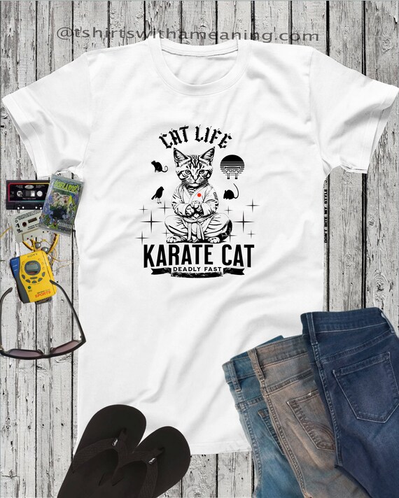 Karate Cat Kung Fu Fun Funny Unique Fun Cat Lover Gift Design Soft Unisex Soft T Shirts XS 4XL Etsy