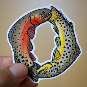 Brown Trout - Cutthroat Trout - Pisces - Waterproof Sticker Decal