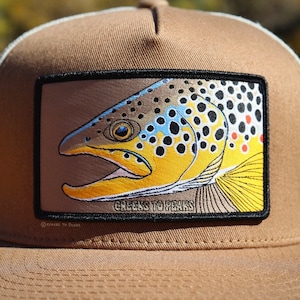 Trout Fishing Hat, Brown Trout Fly Fishing Hat, Fly Fisherman