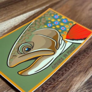 Brook Trout Fish Art Sticker Decal