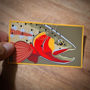 Sticker sticker sticker Cutthroat forel vissen