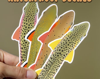 Waterproof Trout Stickers - Overhead - Nine Inch