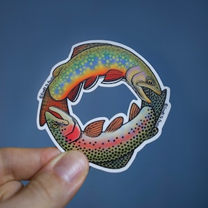 Rainbow Trout - Brook Trout - Pisces - Waterproof Sticker Decal