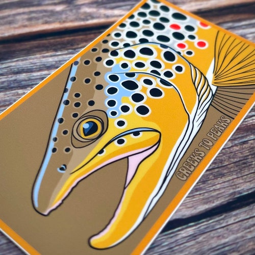 Brown Trout Fish Art Patch Etsy