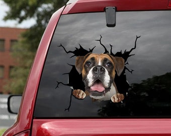 Vinyl Aufkleber Decal Car WALL Boxer Hund niedlich freche gucken Deutsche Kennel Club Vinyl Aufkleber Decal Car WALL Boxer Hund niedlich freche gucken Deutsche Kennel Club