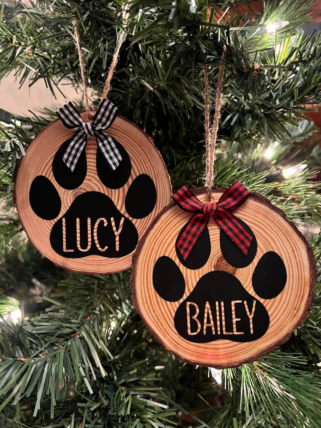 Custom Dog Ornament - Paw Print Ornament - Personalized Dog Ornament ...