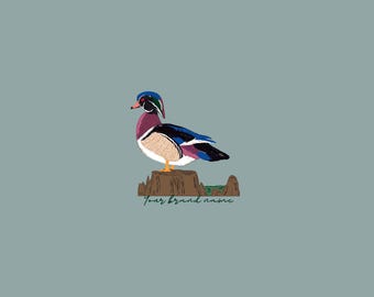Handgezeichnete Holz Ente Grafik: PNG, SVG Design (Digitaler Download)