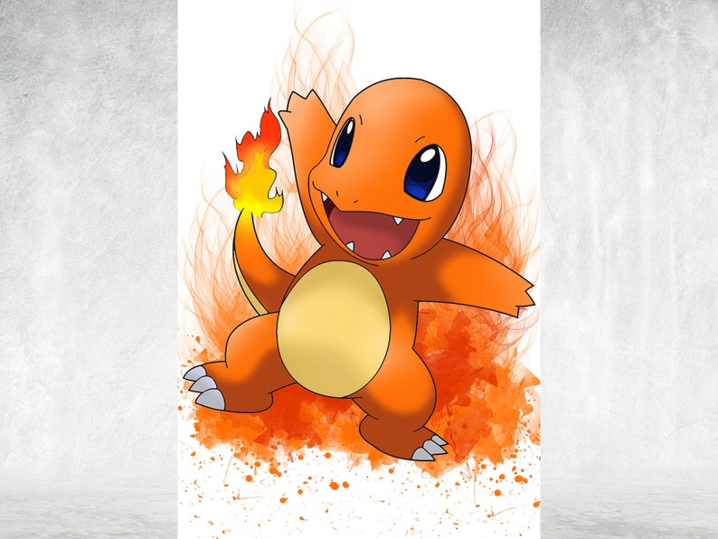 Charmander Pokemon Poster Print Fan Art Pokemon Print Kids Etsy