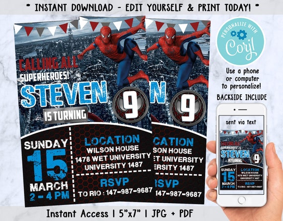 Editable Birthday Party Invitation Birthday Invitation | Etsy