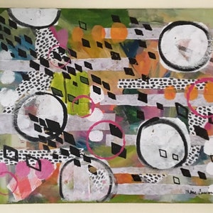 Abstract Painting Mixed Media on Canvas Wall Art Acrylic original painting 18x24
