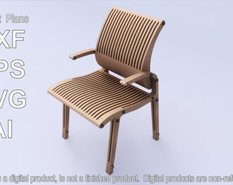 Chaise en contreplaqué fichier DXF coupe Cnc/meubles sur mesure