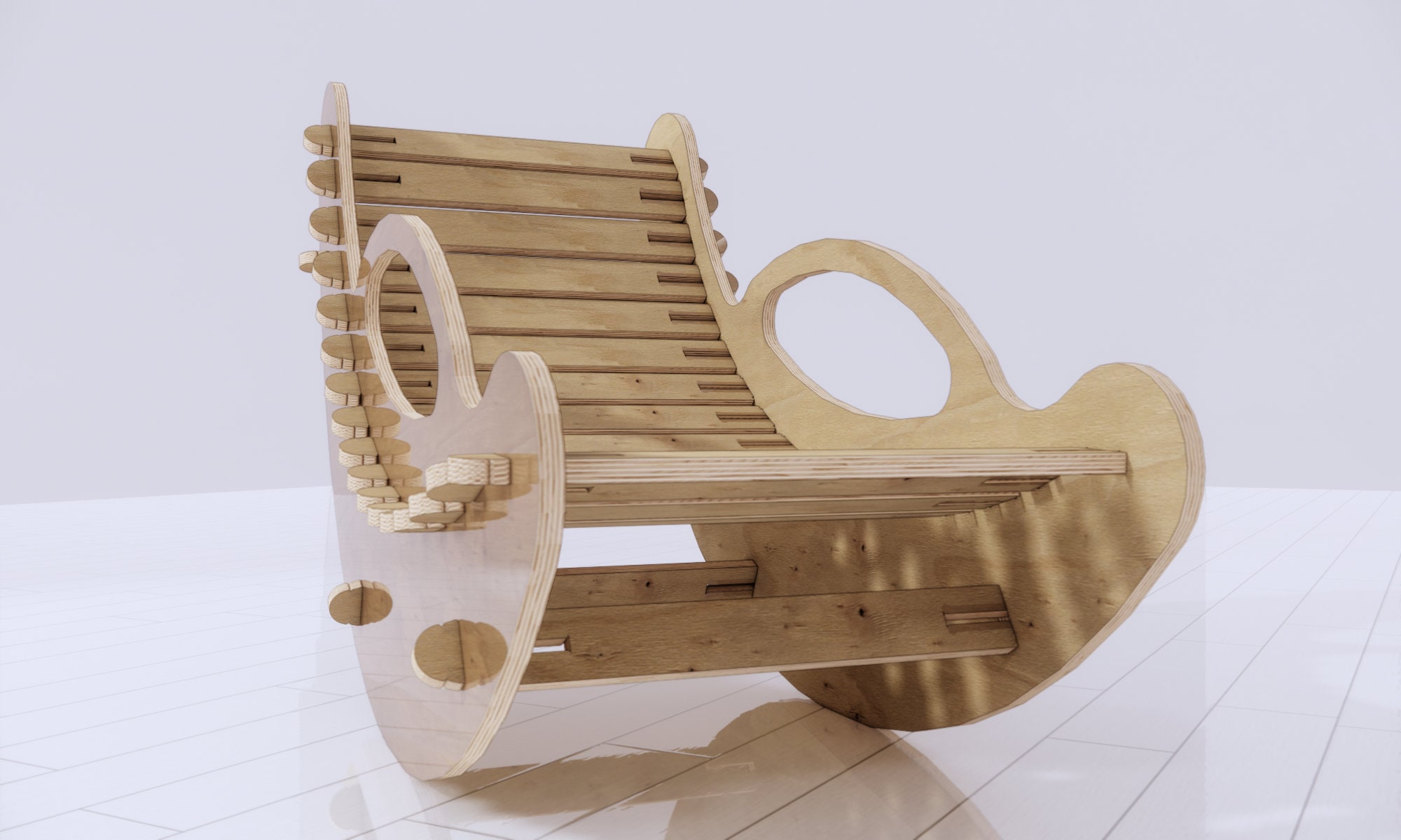 Assembling A Rocking Chair DXF File Cnc Cut plywood Chair custom