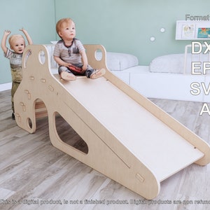 Plywood furniture  for children, Montessori Slide for children Cnc, Laser Cut/Custom Furniture