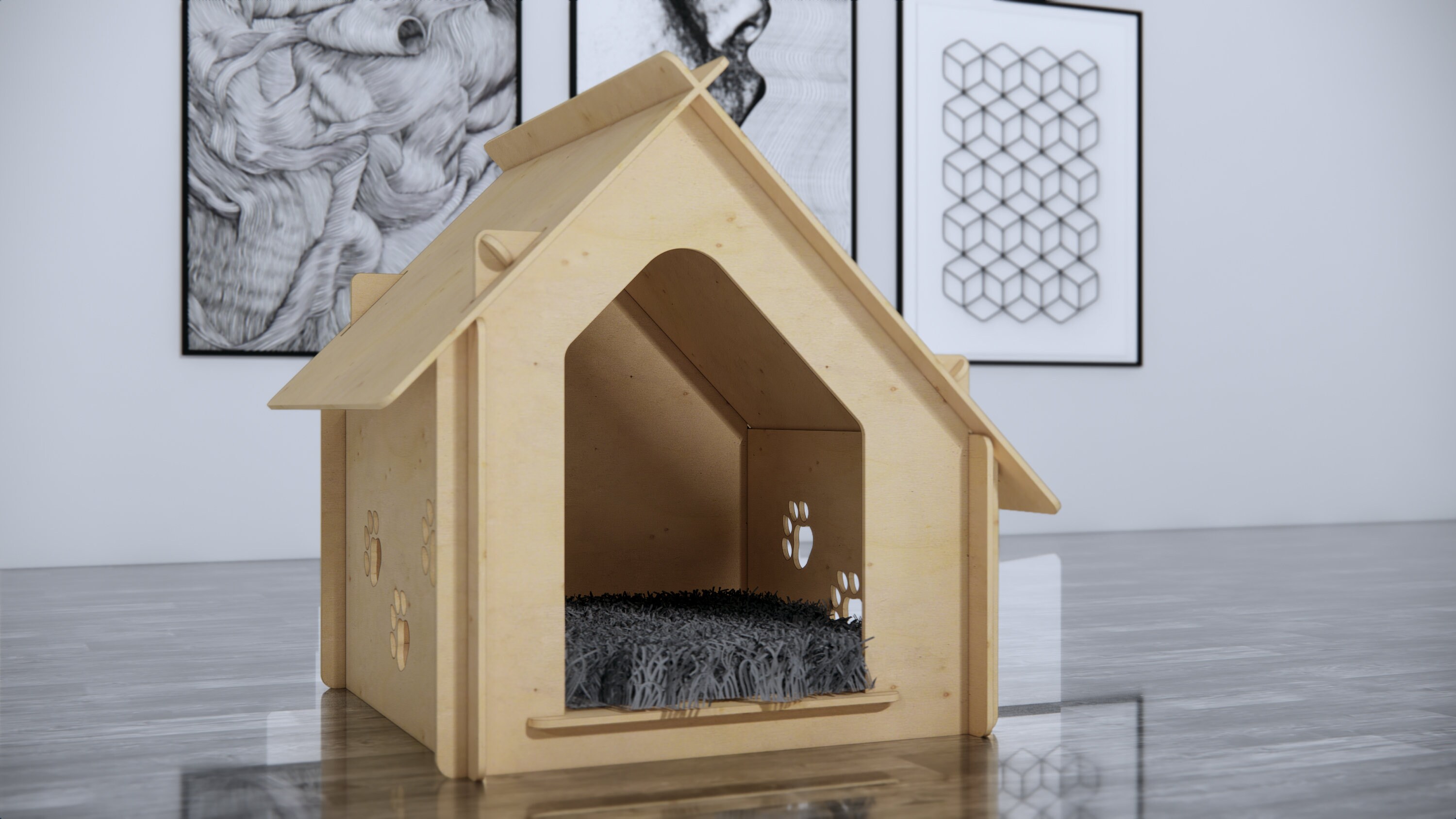Dog Kennel 09 DXF File Cnc Cut Plywood Pet House Custom Etsy Dog Kennel 09 DXF File Cnc Cut Plywood Pet House Custom Etsy
