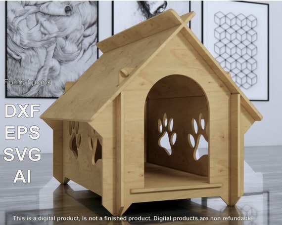 Dog Kennel 10 DXF File Cnc Cut/Plywood pet house/Custom Furniture
