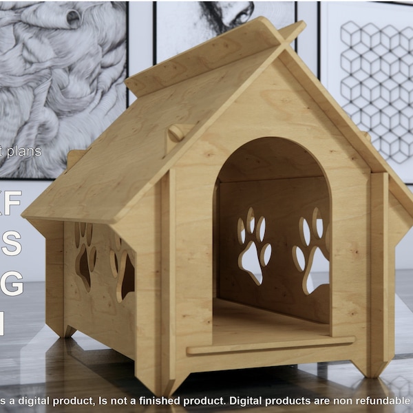 Dog Kennel 10 DXF File Cnc Cut/Plywood pet house/Custom Furniture