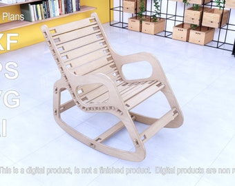 Rocking Chair Cnc file, Chair Assembly DXF File, Cnc Chair, Laser Cut Wooden Rocking Chair DXF File, Chair Cnc Plans, Laser Cutting Cnc File