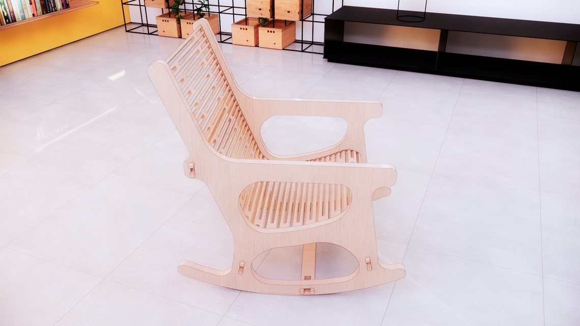 Rocking Chair DXF File Chair Cnc Plans Laser Cutting Cnc Etsy