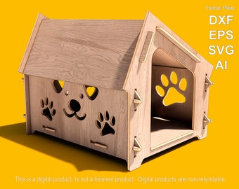 Dog Kennel  06 DXF. EPS, SVG Files for Cnc Cut/Plywood pet house/Custom Furniture Download