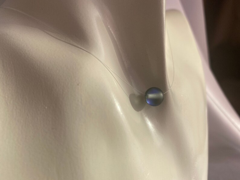 floating crystal necklace illusion mermaid bead choker Invisible single lightning bead necklace