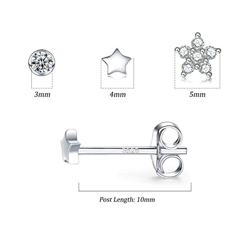 18K Gold Plated Tiny Stud Earring Set Mini Snowflake Tiny Etsy UK