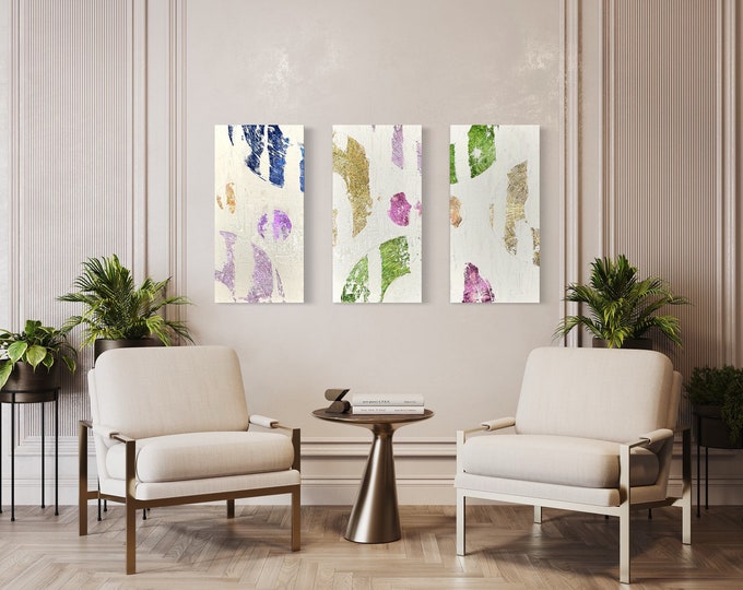 ABSTRACT PLASTER ART, Luxury Wall Art, Acrylic Wall Décor, Original Handmade 3D Texture Abstract Hanging Wall Art Set, Aesthetic Wall Decor