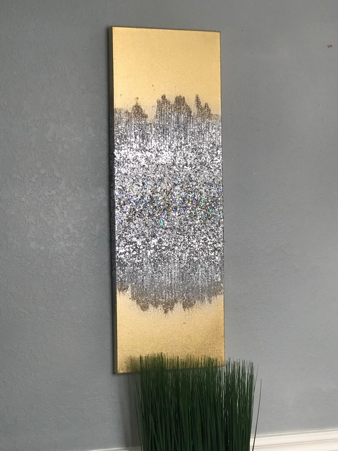 GLITTER WALL ART Metallic Art Trendy Gold Glam Charm Wall Etsy