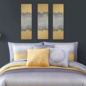METALLIC WALL ART, Leinwand Wandbehang, Glitter Wandkunst, Gold und Silber Glam Charm Glitter Art, einzigartige Wandbehänge glitzernde Kunst