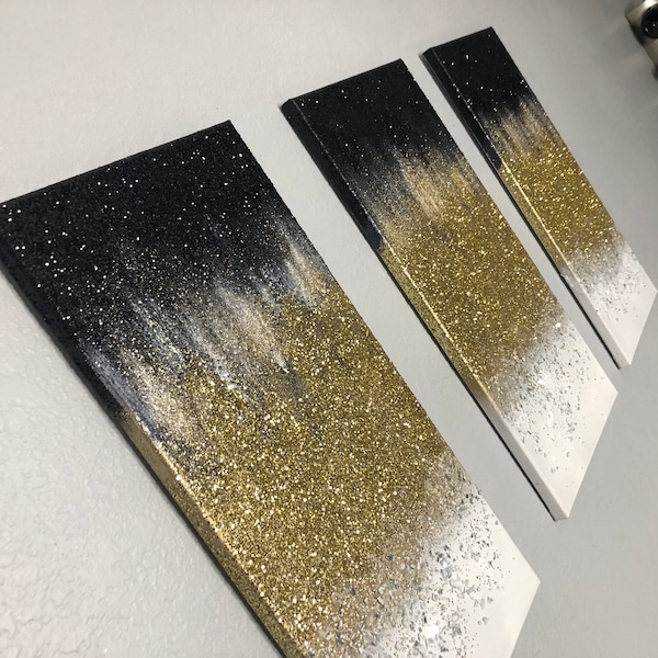 Black and Silver Wall Panels Etsy