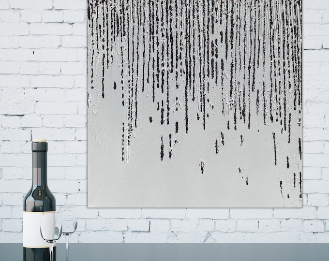 GLAM CANVAS ART, Epoxy Resin Art, Sparkly Glass Art, Matrix Of Art Paris Of Plaster Wall Hangings Art, Minimalist Glitter Canvas Art