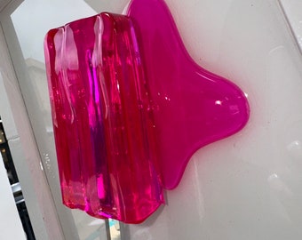 RESIN CANDY ART, Pink Popsicle Art, Pop Art Décor, Resin Epoxy In A Frame Mirror Popsicle Stick Art, Nursery Room Décor