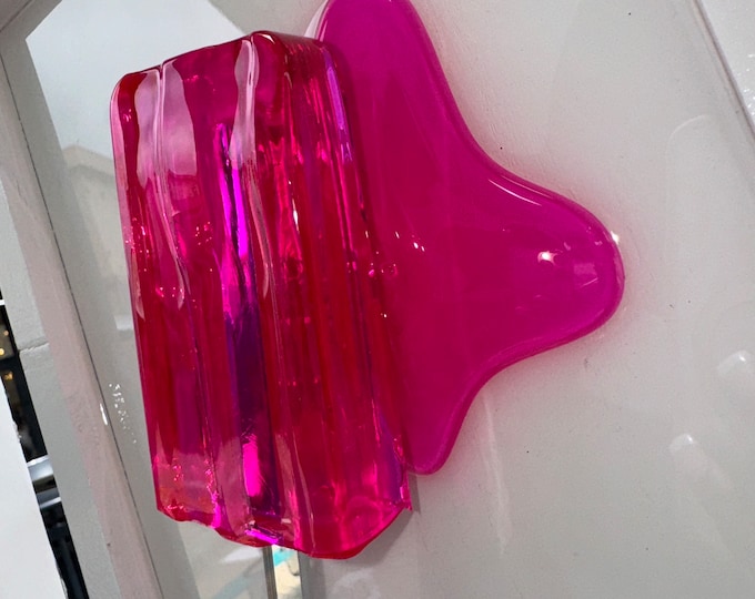 RESIN CANDY ART, Pink Popsicle Art, Pop Art Décor, Resin Epoxy In A Frame Mirror Popsicle Stick Art, Nursery Room Décor