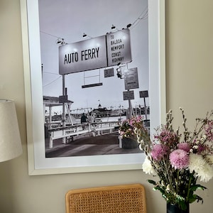 Newport Beach Balboa Island Ferry Black and White Photo Digital Print Download