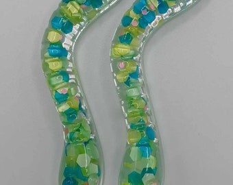 Frühlings-Konfetti Gummi-Wurm Ohrringe
