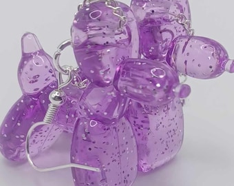 Glittery Balloon Dog Earrings | 6 Colors