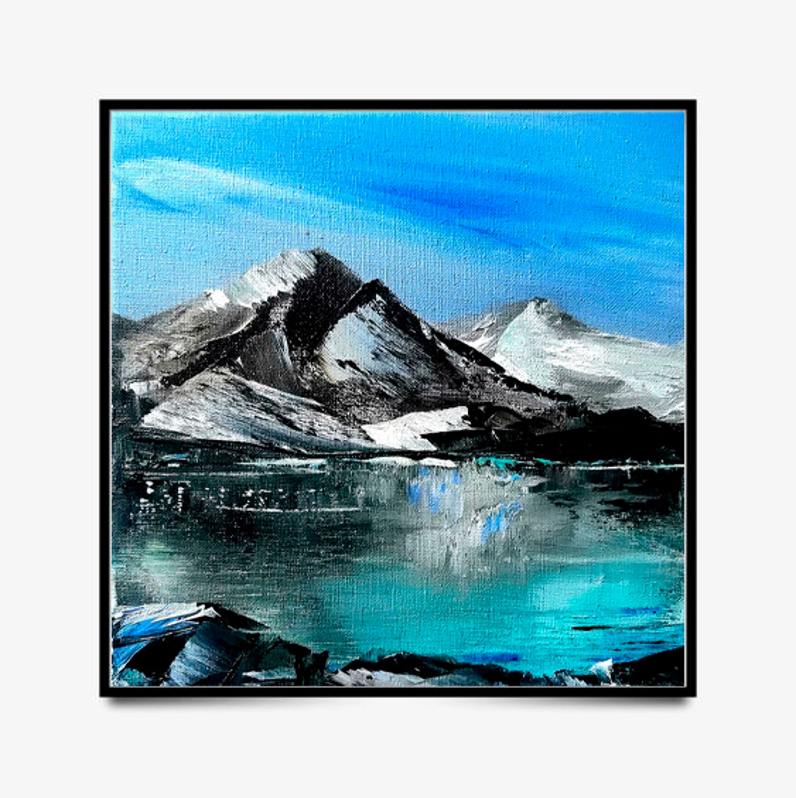 Oil painting 6x6 landscape palette knife Mountain landscape Etsy