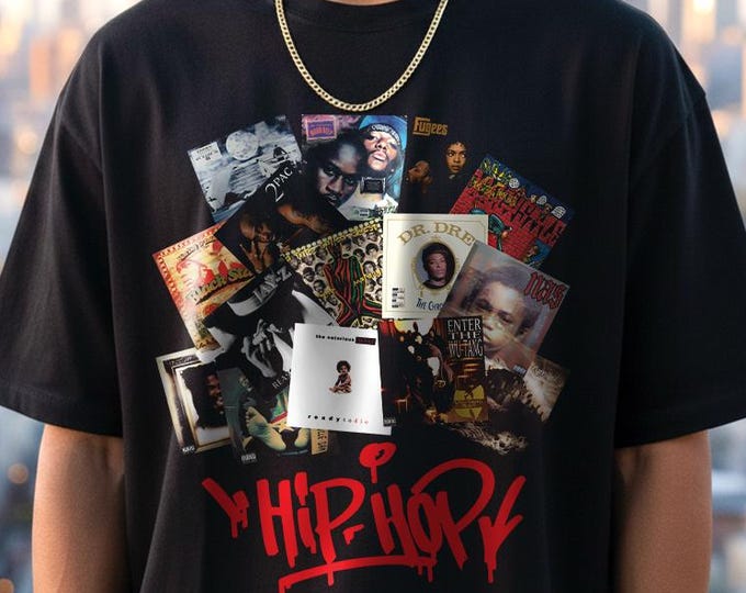90s Hip Hop T-Shirt: Vintage Rap Music Collage Tee