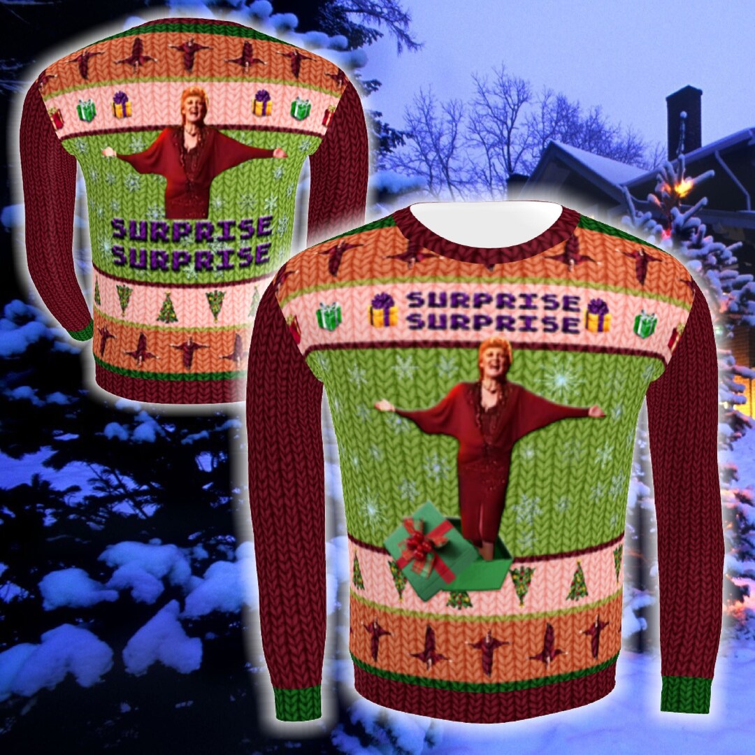 Surprise Surprise Ugly Sweater Holiday Sweatshirt, Funny Instagram Meme