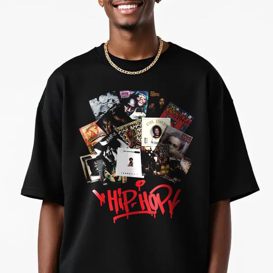 90s Hip Hop T-shirt: Vintage Rap Music Collage Tee - Etsy