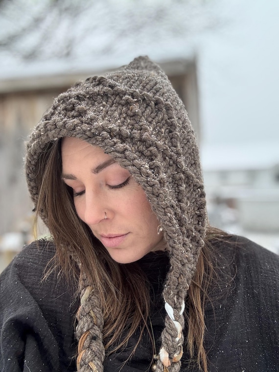 Knit Pixie Hood Hat: Cottagecore Elf Woodland Hat