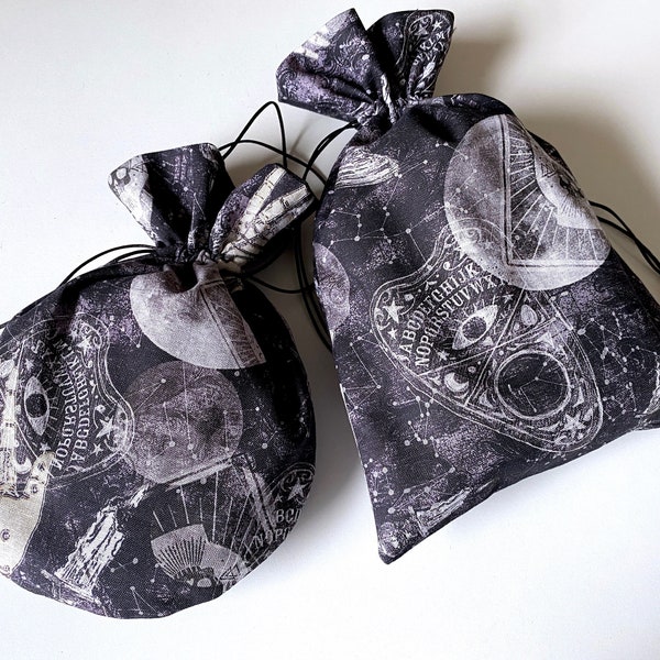 Round Tarot Deck Bag, bag ONLY - NO CARDS included, occult tarot bag, palmistry, moon
