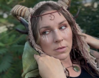 Celestial Satyr Headdress - Fantasy Pagan Renaissance Faire Headband